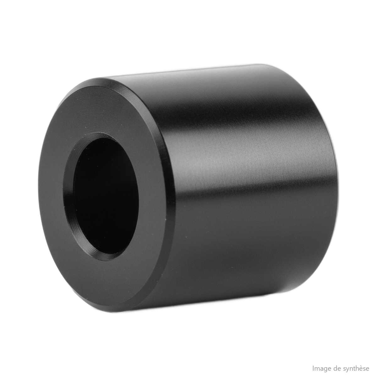 Dessin au trait d'un manchon cylindrique d'axe de suspension vu en perspective