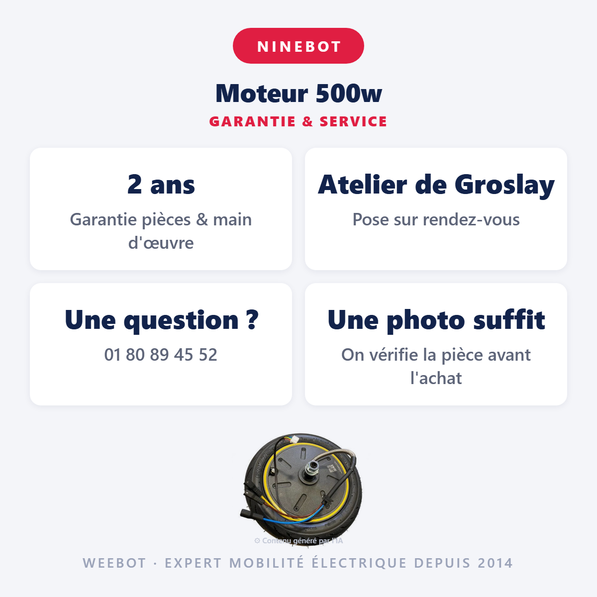 Moteur 500w : garantie 2 ans et service après-vente