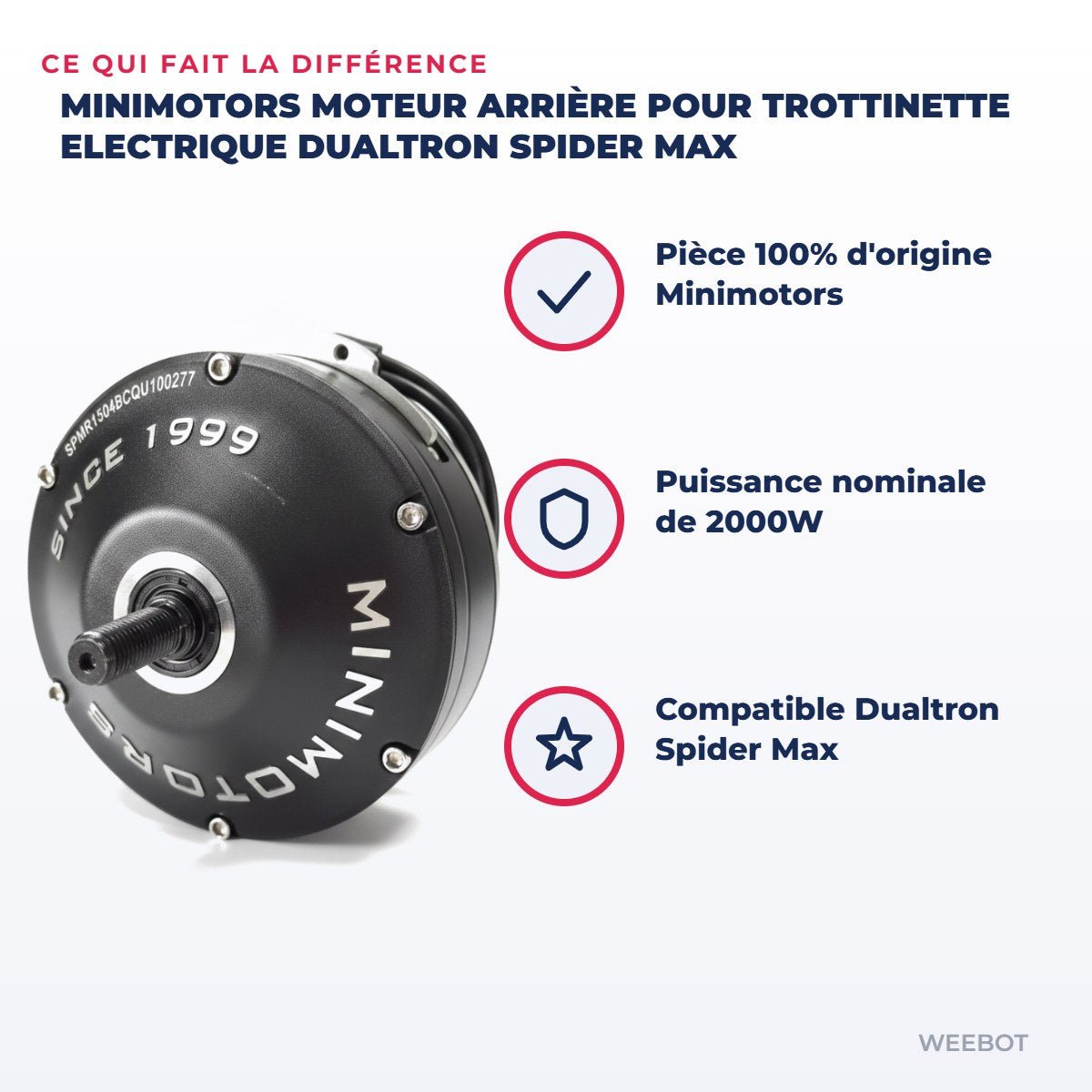 Moteur arrière pour Trottinette Electrique Dualtron Spider Max - Weebot