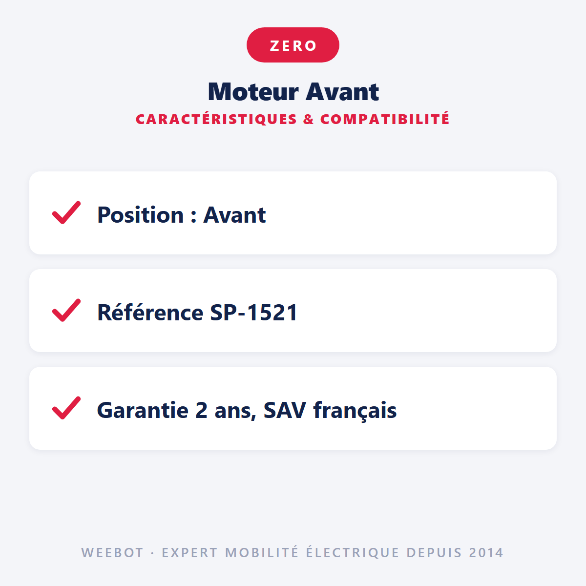 Moteur Avant pour Trottinette Électrique Z8X - Weebot