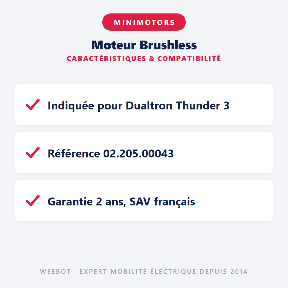 Moteur Brushless pour Trottinette Électrique Dualtron Thunder 3 Minimotors - Weebot