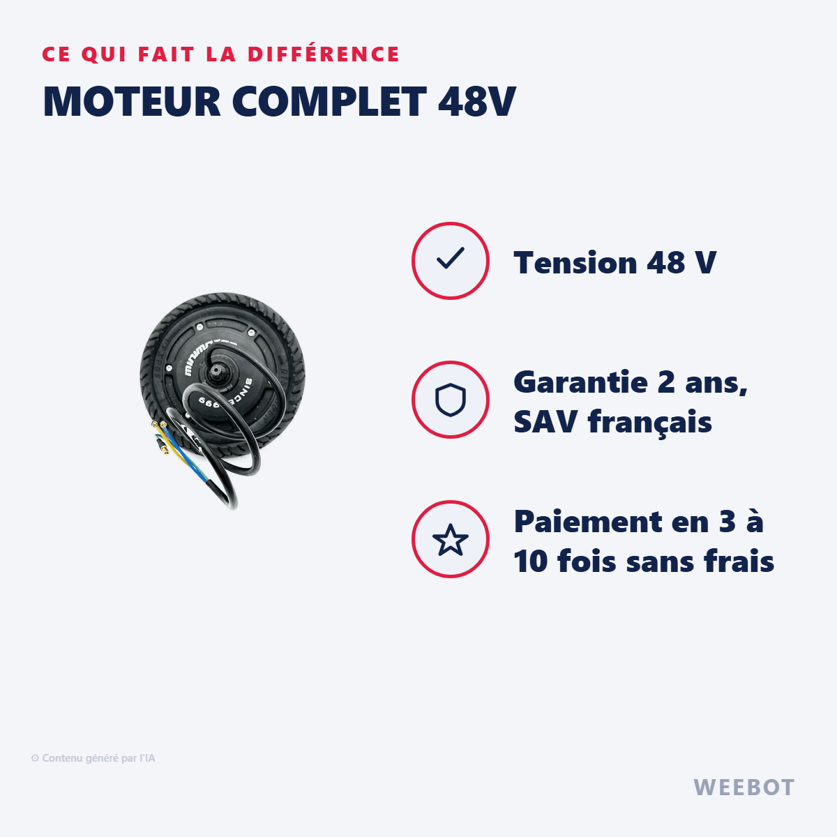 Moteur Complet 48V pour Trottinette Électrique Futecher - Weebot
