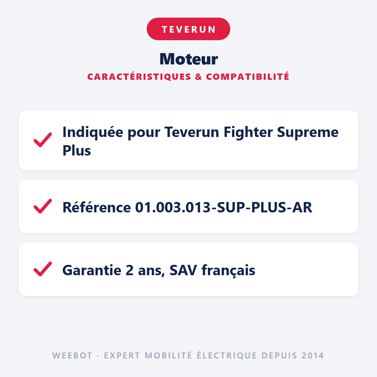 Moteur pour Trottinette Electrique Teverun Fighter Suprème Plus - 2024 - Weebot