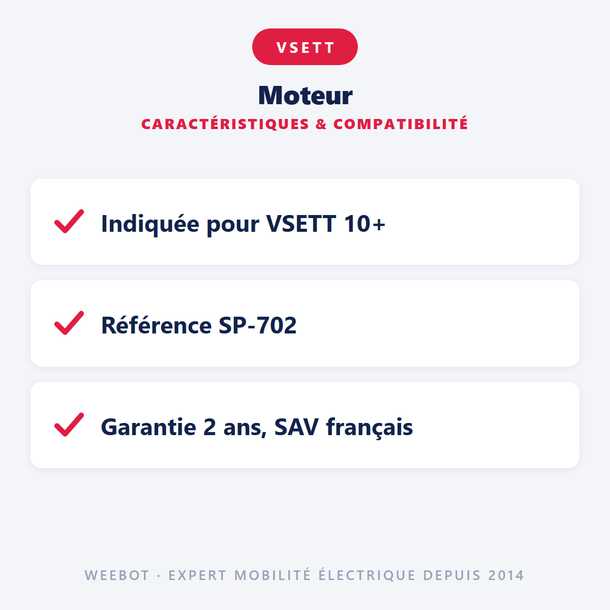 Moteur pour Trottinette Électrique Vsett 10+ - Weebot