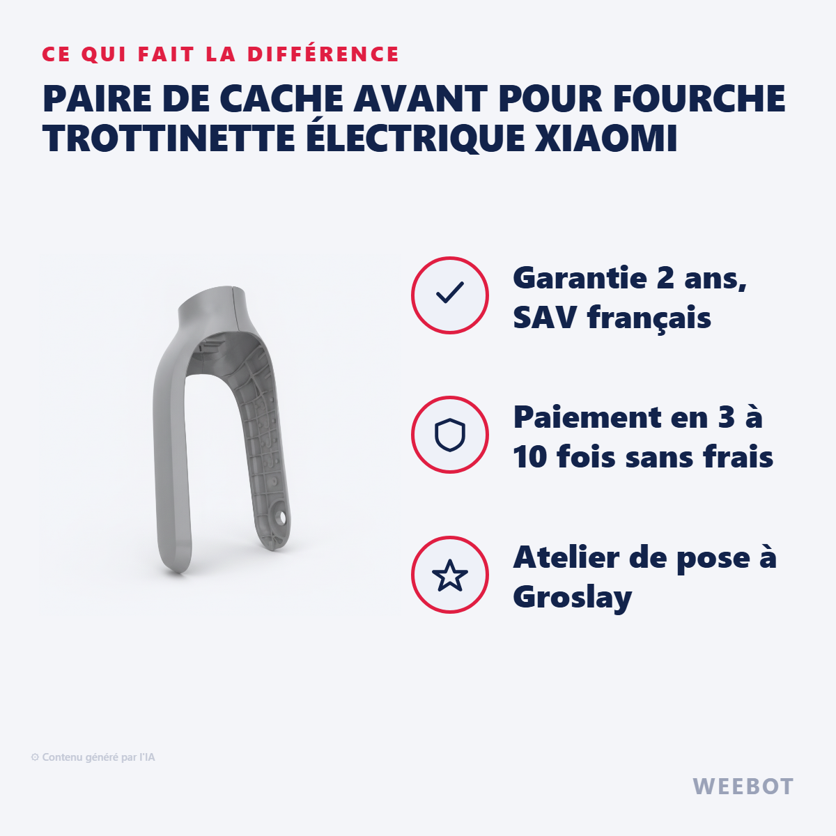 Paire De Cache Avant pour Fourche Trottinette Électrique Xiaomi : les points forts