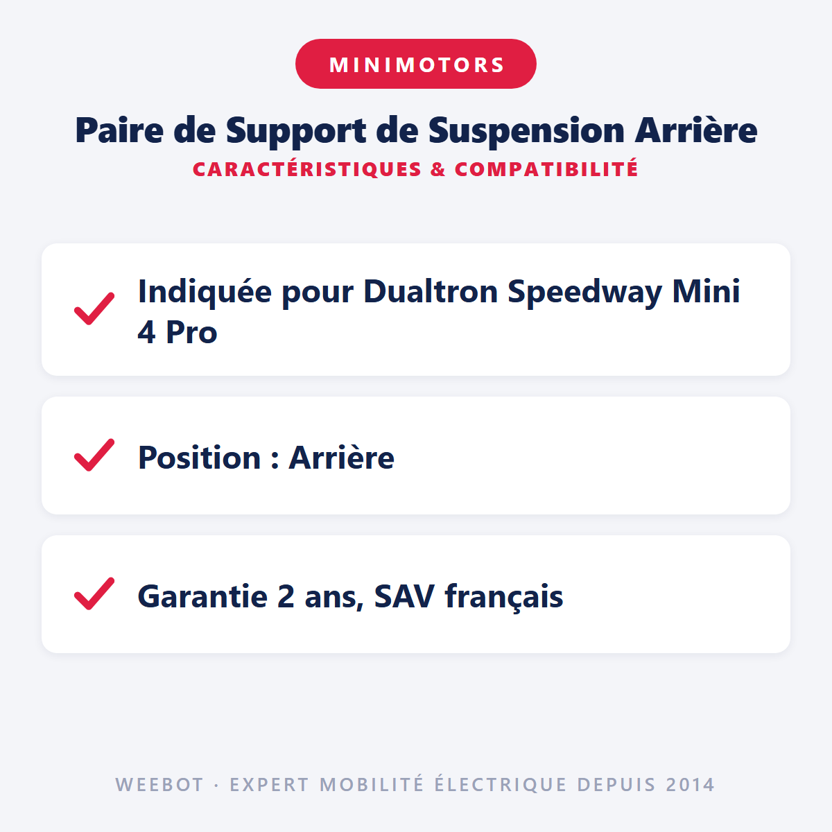 Paire de Support de Suspension Arrière : caractéristiques et compatibilité