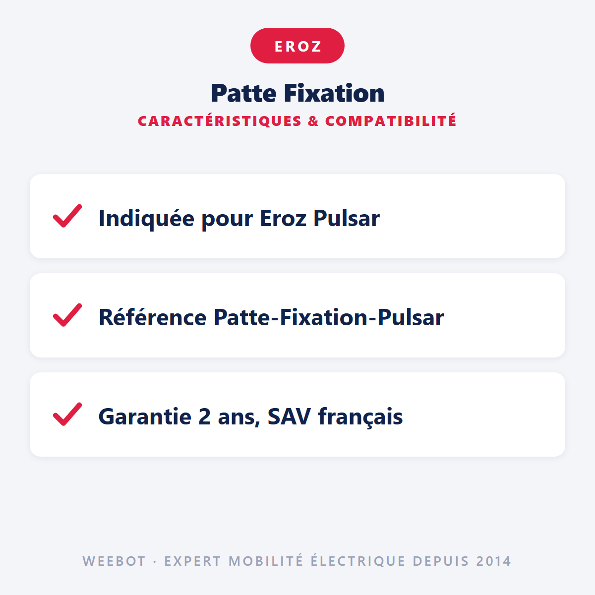Patte Fixation : caractéristiques et compatibilité