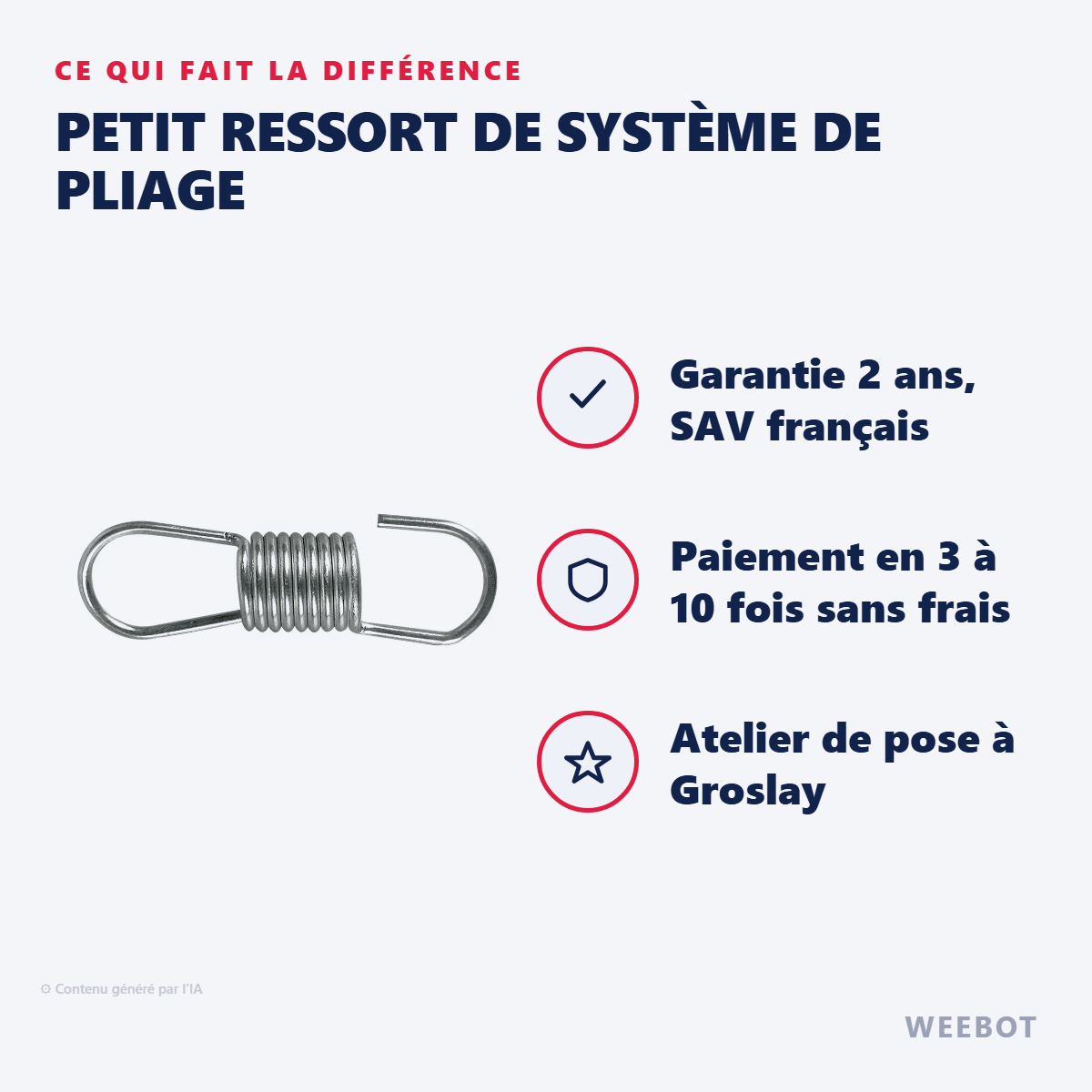 Petit Ressort de Système de Pliage pour Trottinette Électrique - Weebot