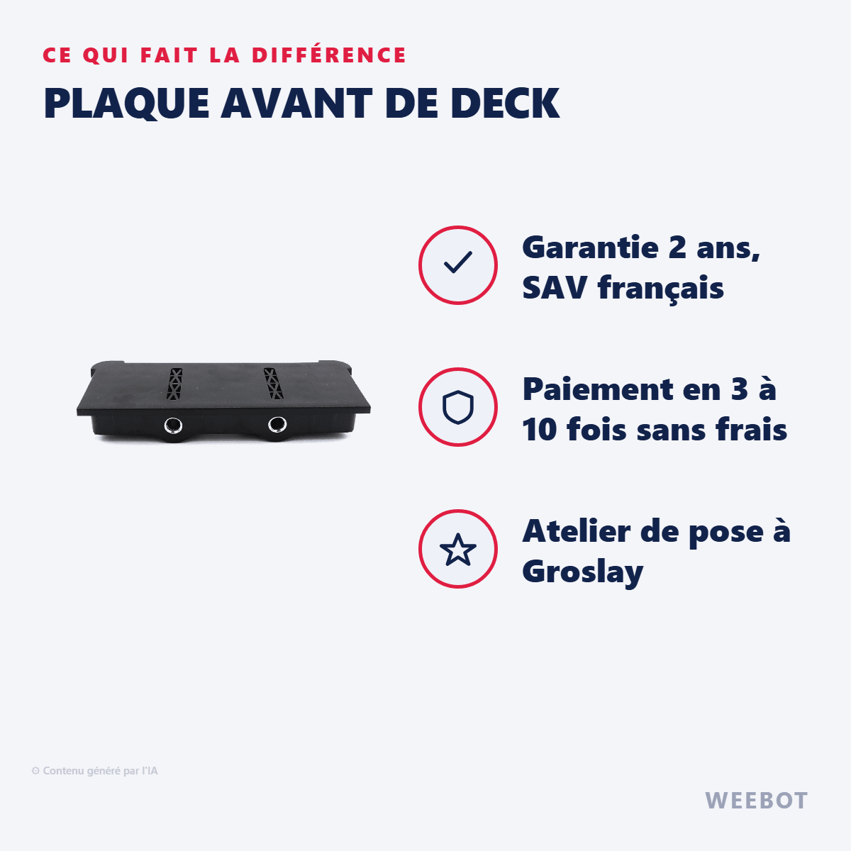 Plaque Avant de Deck pour Trottinette Électrique Vsett 8 - Weebot