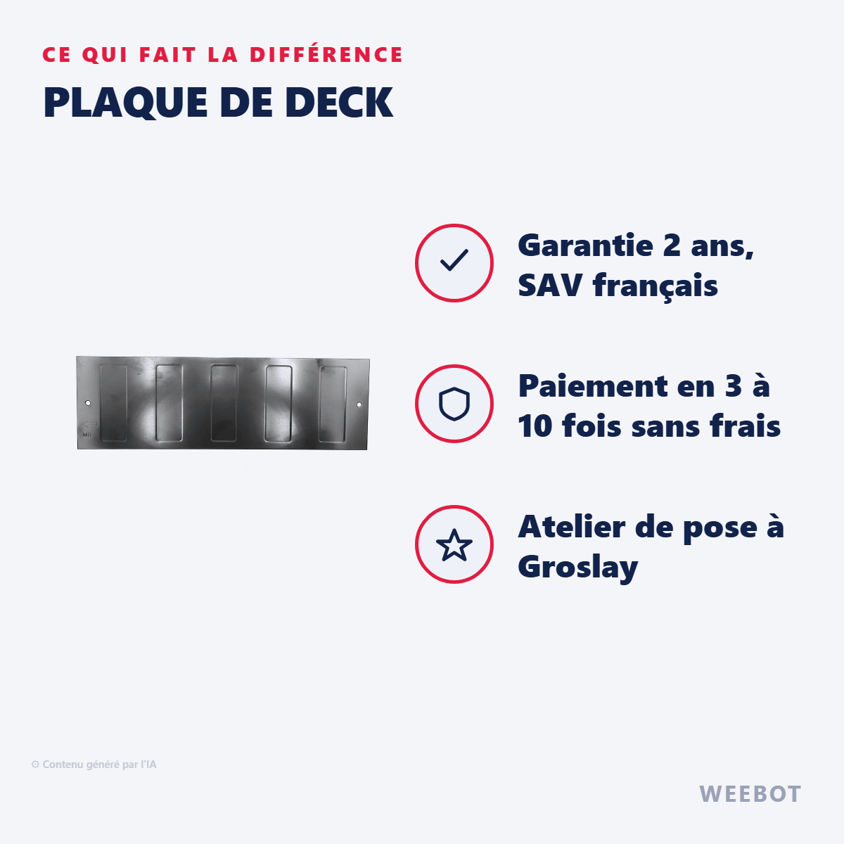 Plaque de Deck pour Trottinette Électrique Ocean Drive X9 - Weebot