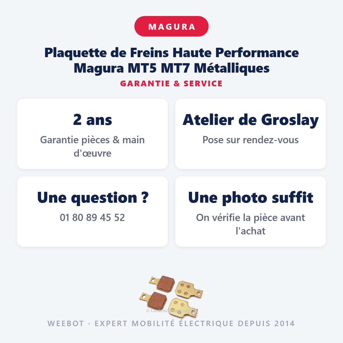 Plaquette de Freins Haute Performance Magura MT5 MT7 Métalliques pour Trottinette Électrique - Weebot