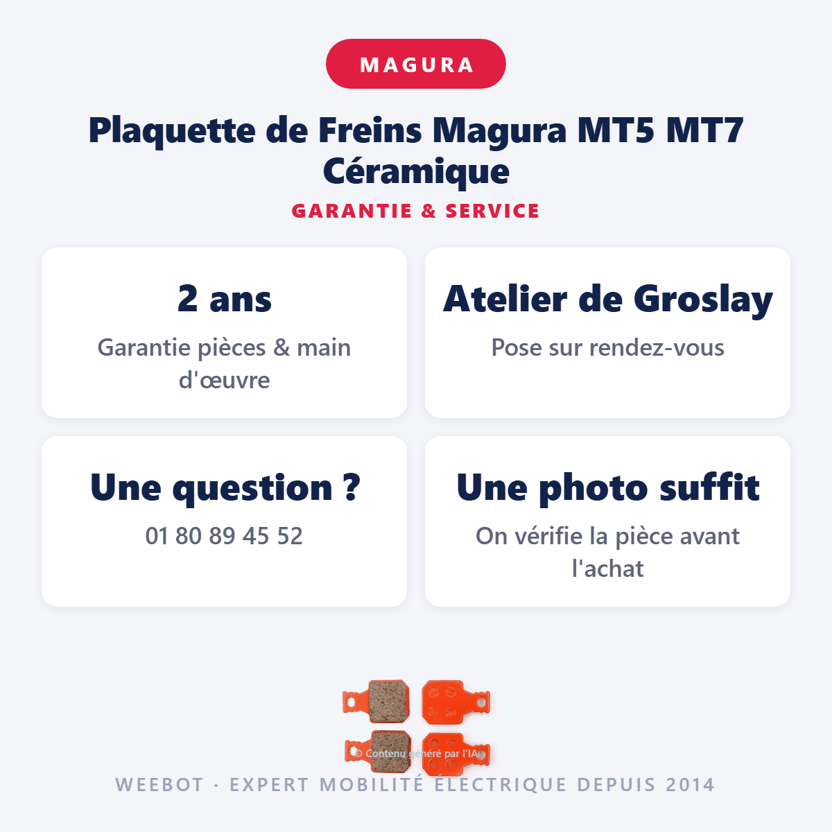Plaquette de Freins Magura MT5 MT7 Céramique pour Trottinette Électrique - Weebot