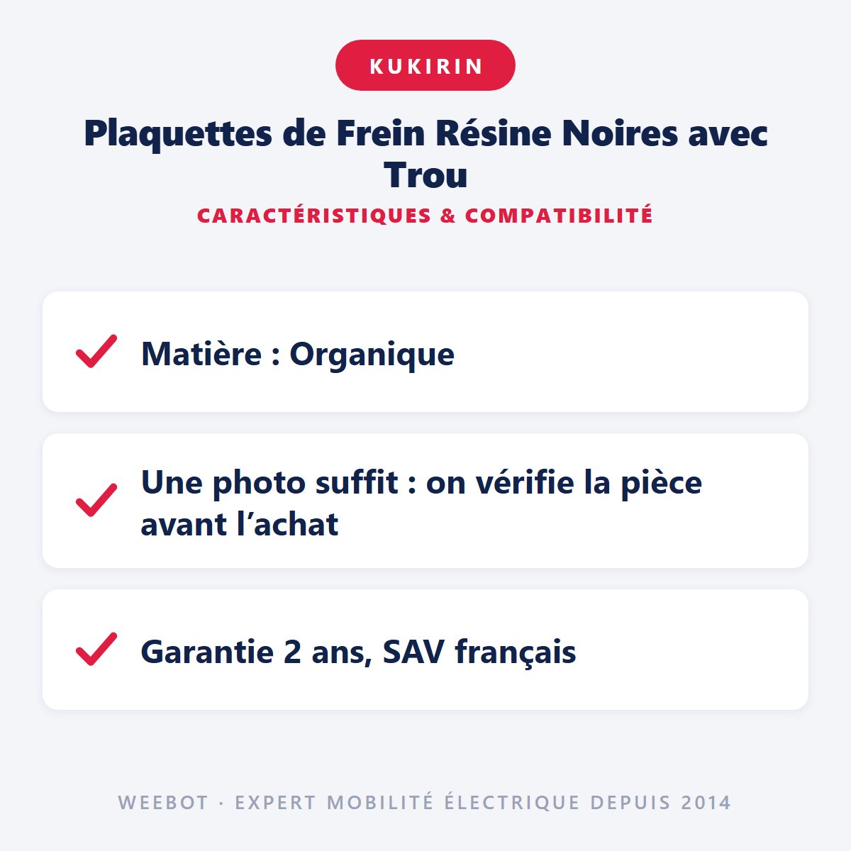 Plaquettes de Frein Résine Noires avec Trou : caractéristiques et compatibilité