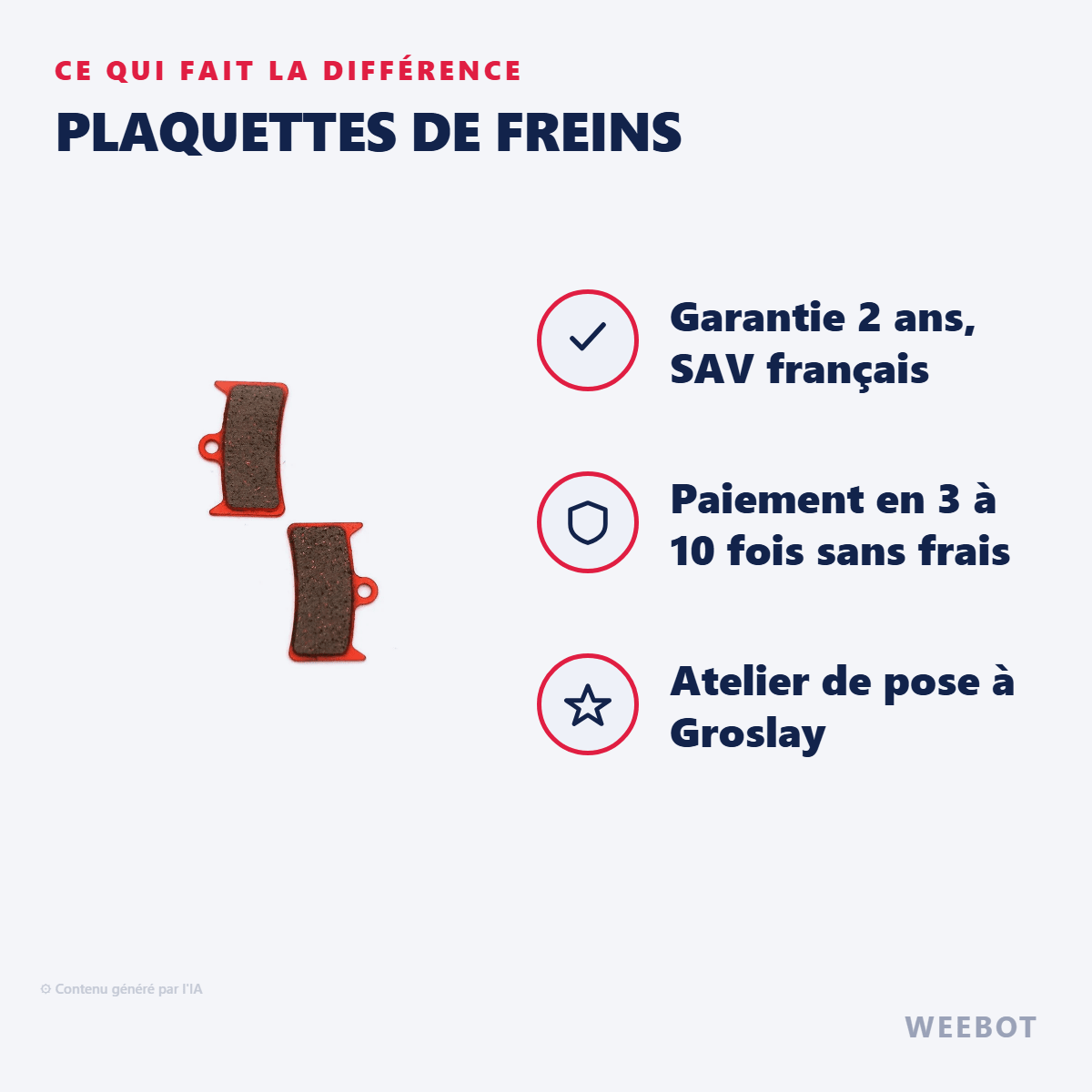 Plaquettes de Freins pour Trottinette Électrique Hope Tech4 V4 Céramique - Weebot