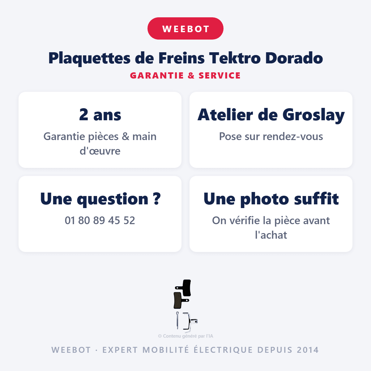 Plaquettes de Freins Tektro Dorado pour Trottinette Électrique - Weebot