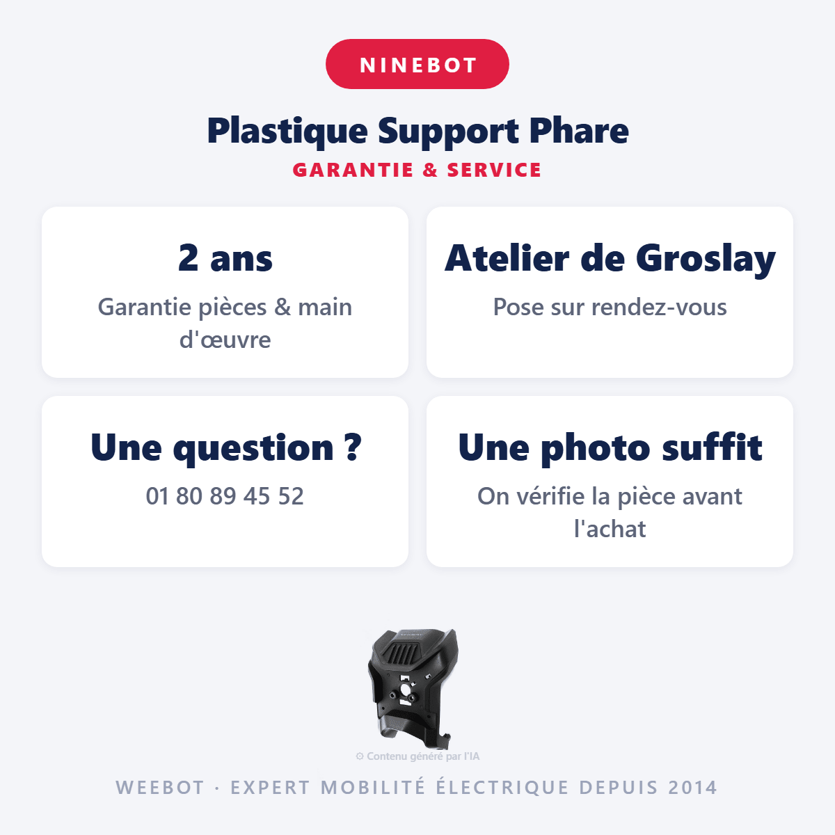 Plastique Support Phare Pour Trottinette Électrique Ninebot Segway ZT3 Pro - Weebot