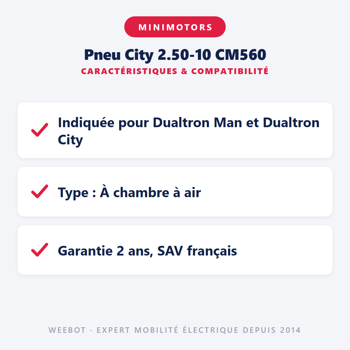 Pneu City 2.50-10 CM560 : caractéristiques et compatibilité