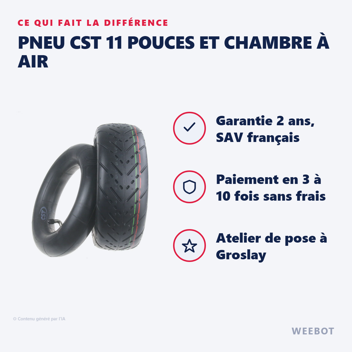 Pneu CST 11 Pouces et Chambre à Air : les points forts