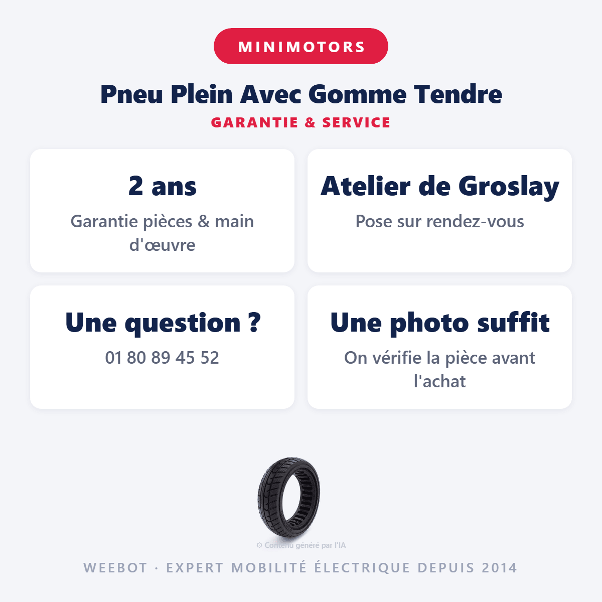Pneu Plein Avec Gomme Tendre pour Trottinette Électrique Minimotors Dualtron Mini Pop Et Togo - Weebot
