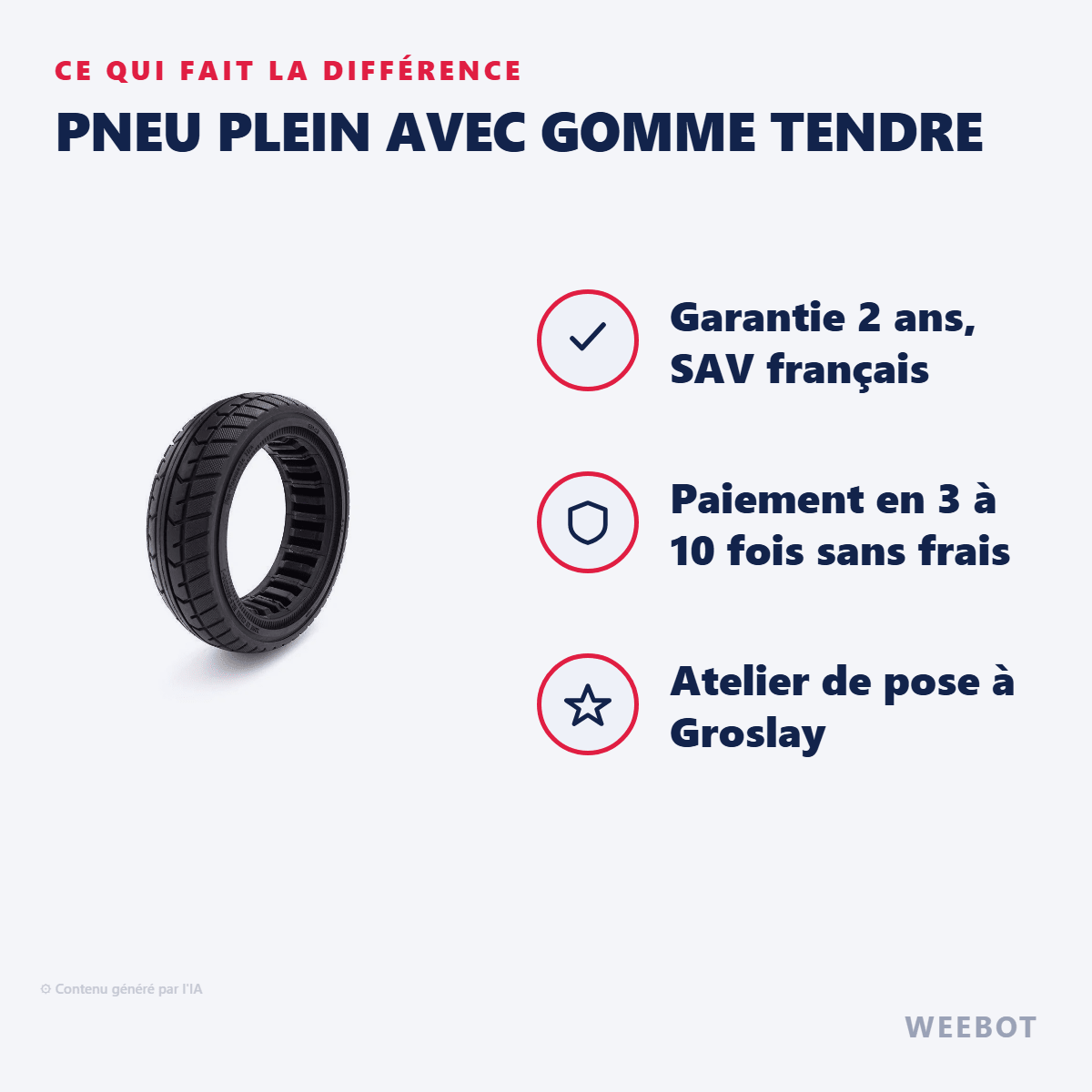 Pneu Plein Avec Gomme Tendre pour Trottinette Électrique Minimotors Dualtron Mini Pop Et Togo - Weebot