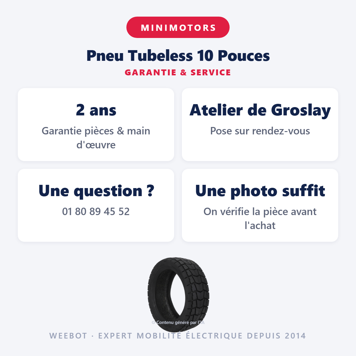Pneu Tubeless 10 Pouces : garantie 2 ans et service après-vente