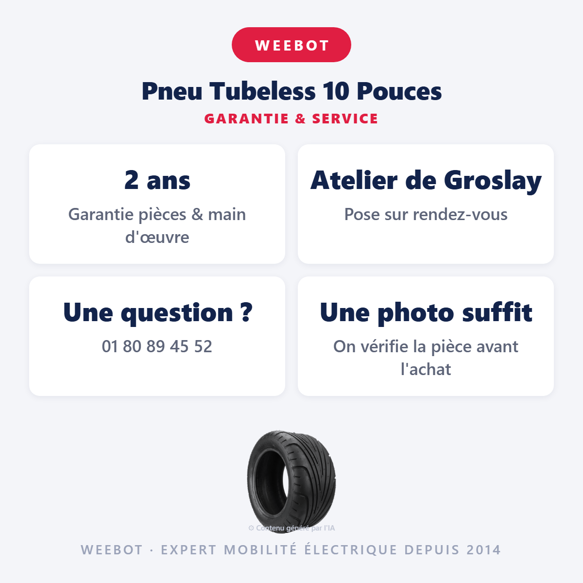 Pneu Tubeless 10 Pouces : garantie 2 ans et service après-vente