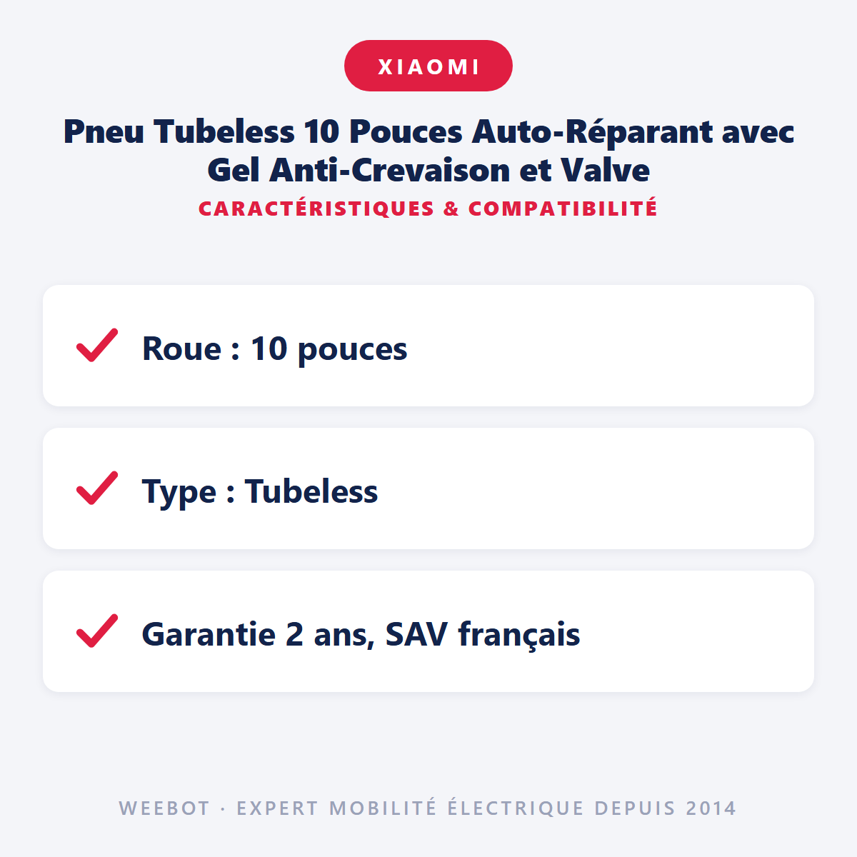 Pneu Tubeless 10 Pouces Auto-Réparant avec Gel Anti-Crevaison et Valve : caractéristiques et compatibilité