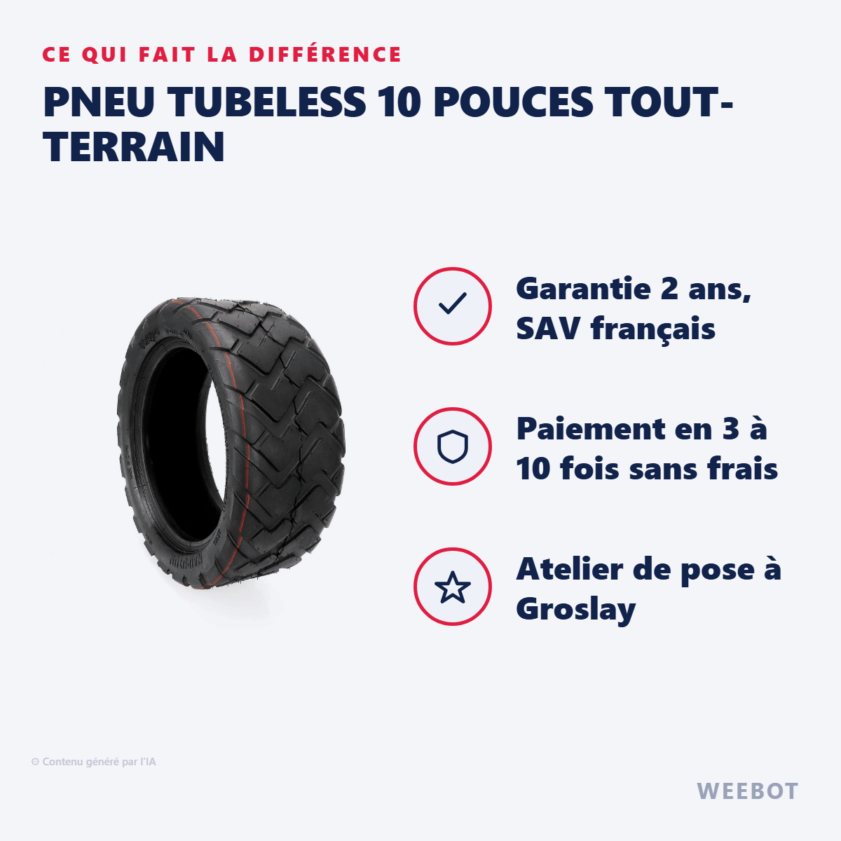 Pneu Tubeless 10 Pouces Tout-Terrain : les points forts