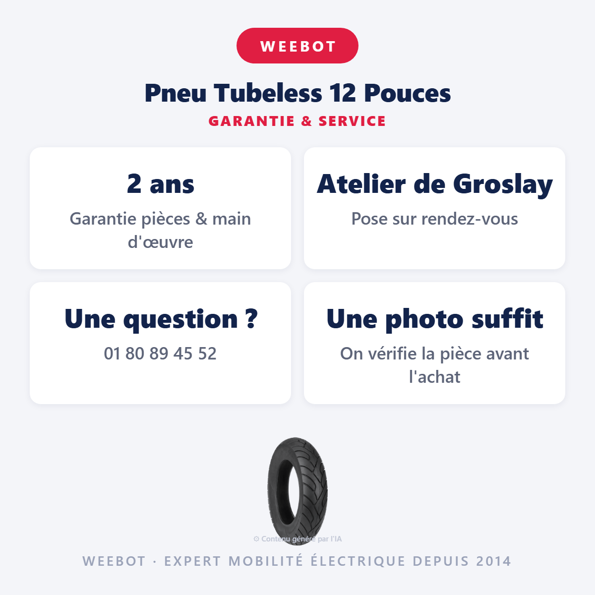 Pneu Tubeless 12 Pouces : garantie 2 ans et service après-vente