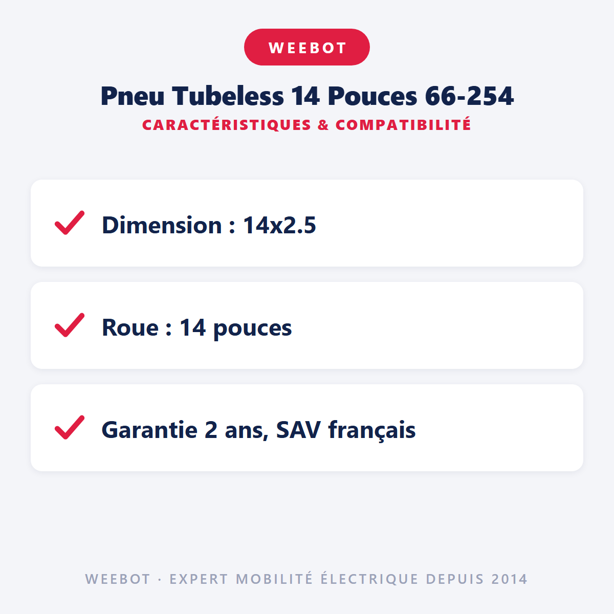 Pneu Tubeless 14 Pouces 66-254 : caractéristiques et compatibilité
