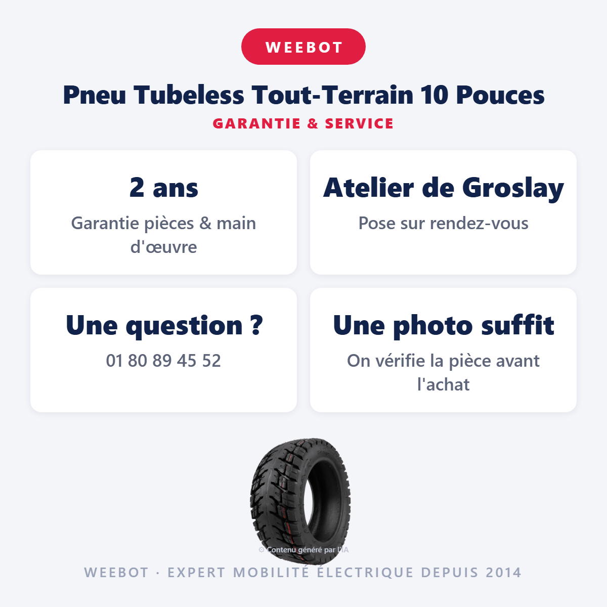 Pneu Tubeless Tout-Terrain 10 Pouces : garantie 2 ans et service après-vente