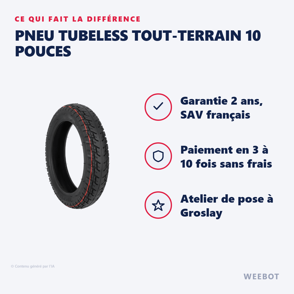 Pneu Tubeless Tout-Terrain 10 Pouces : les points forts