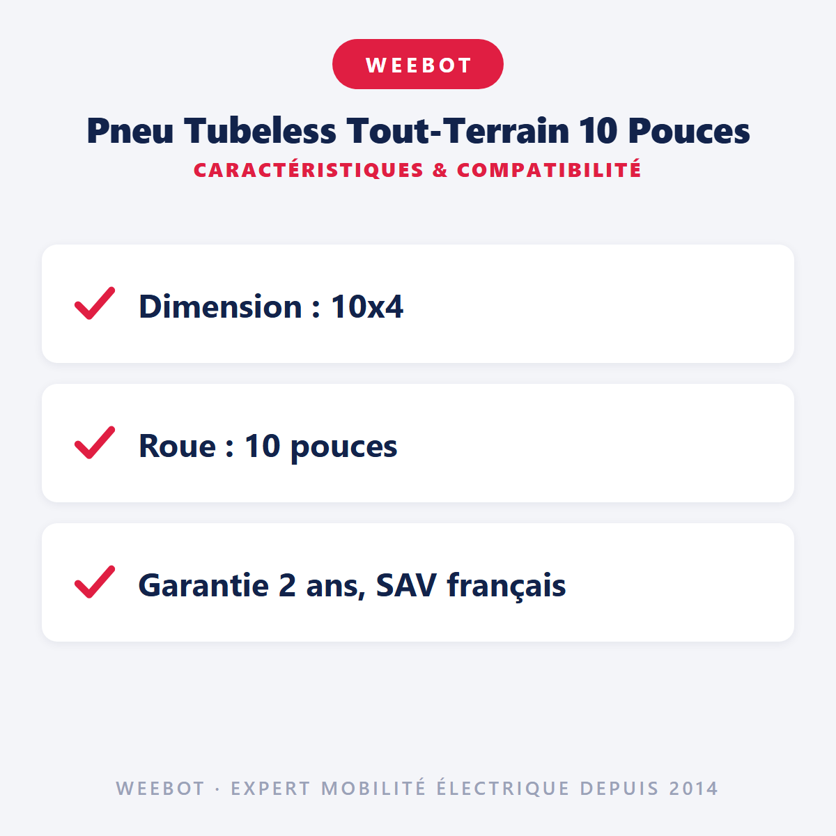 Pneu Tubeless Tout-Terrain 10 Pouces : caractéristiques et compatibilité