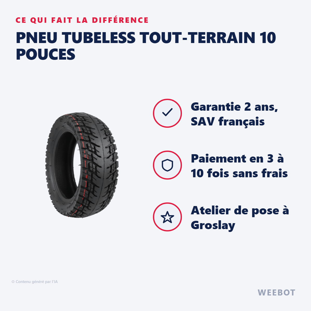 Pneu Tubeless Tout-Terrain 10 Pouces : les points forts