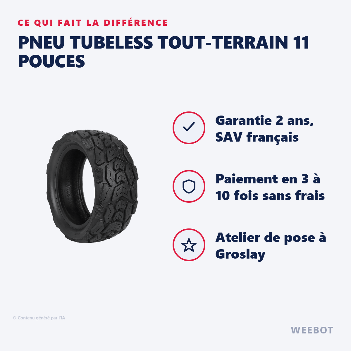Pneu Tubeless Tout-Terrain 11 Pouces : les points forts