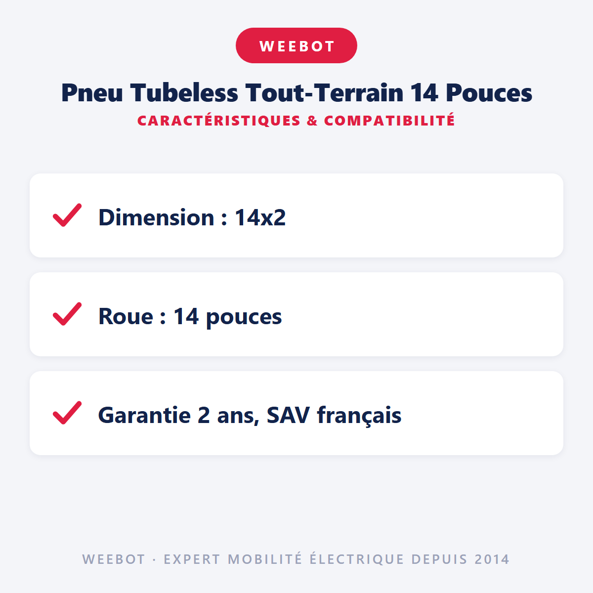 Pneu Tubeless Tout-Terrain 14 Pouces : caractéristiques et compatibilité
