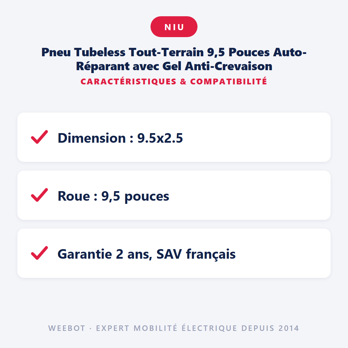 Pneu Tubeless Tout-Terrain 9,5 Pouces Auto-Réparant avec Gel Anti-Crevaison : caractéristiques et compatibilité