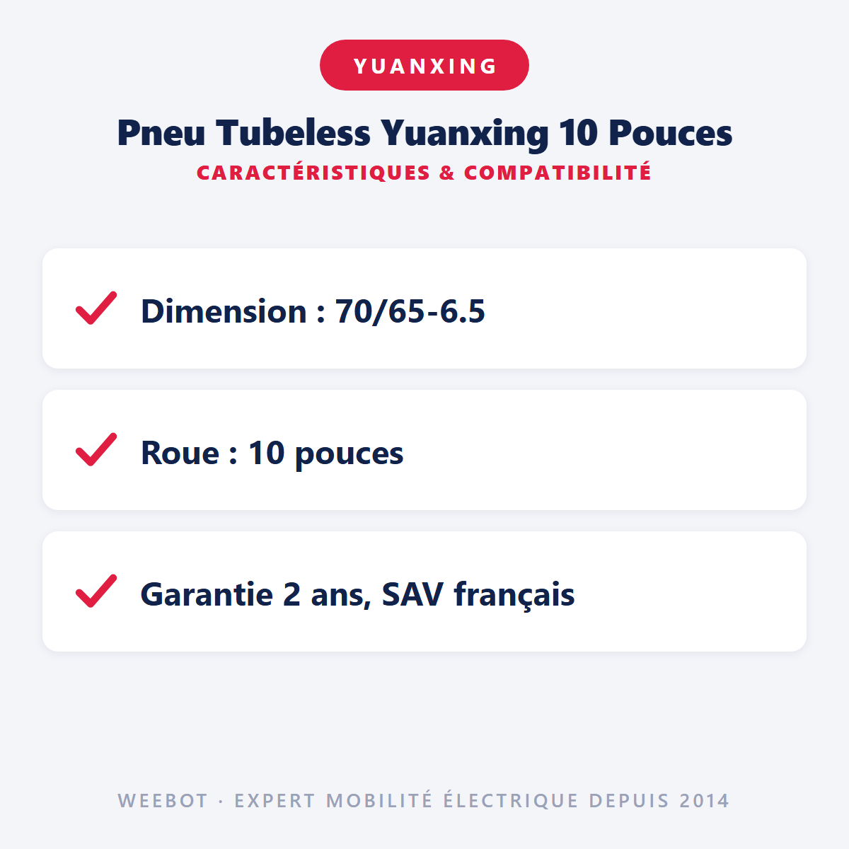 Pneu Tubeless Yuanxing 10 Pouces : caractéristiques et compatibilité
