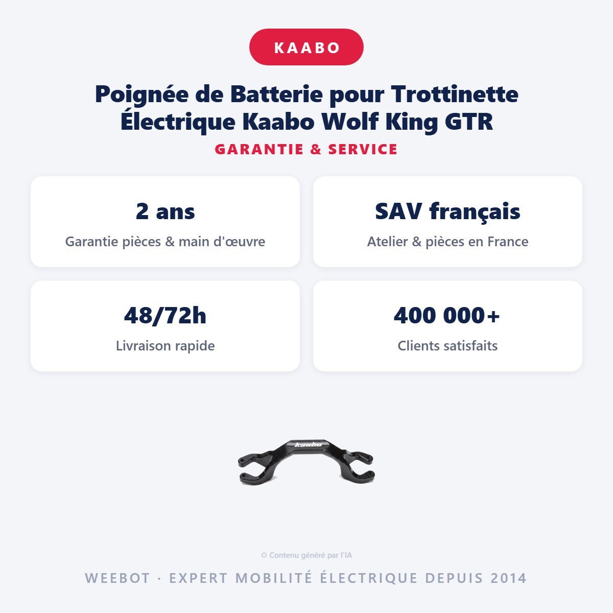 Poignée de Batterie pour Trottinette Électrique Kaabo Wolf King GTR - Weebot