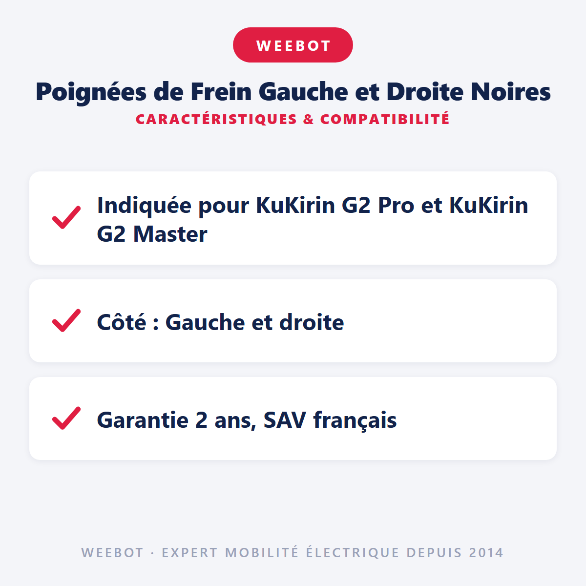 Poignées de Frein Gauche et Droite Noires : caractéristiques et compatibilité
