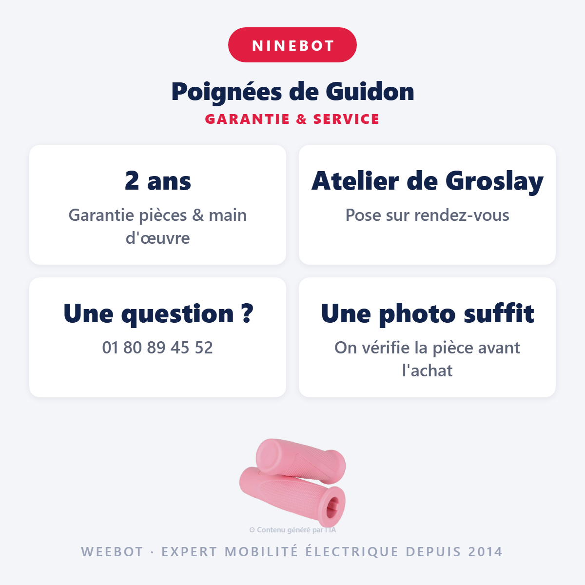 Poignées de Guidon : garantie 2 ans et service après-vente