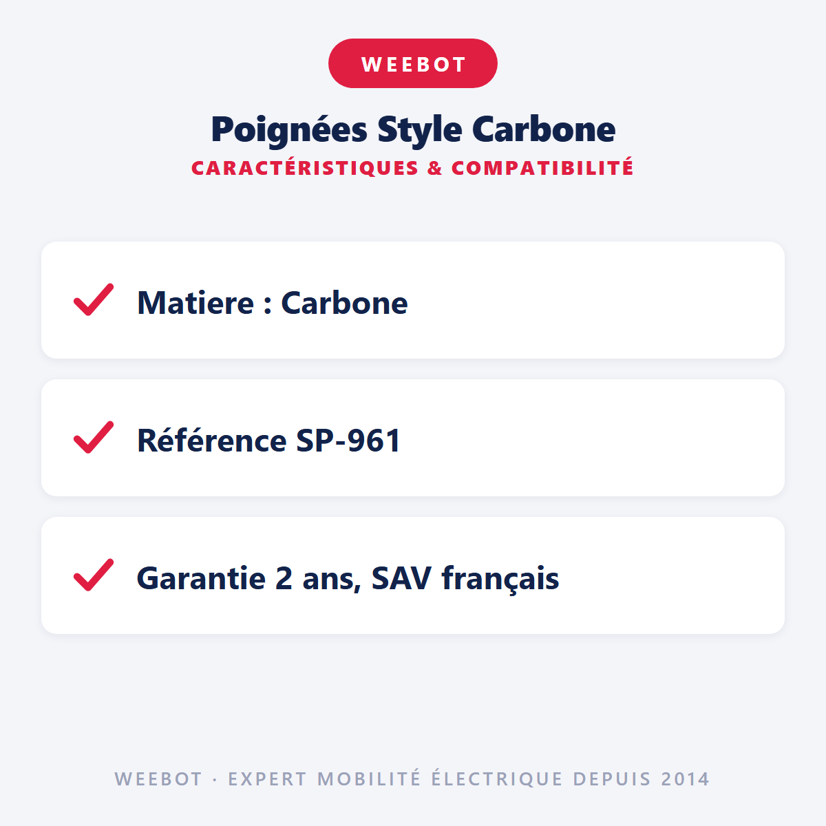 Poignées Style Carbone : caractéristiques et compatibilité