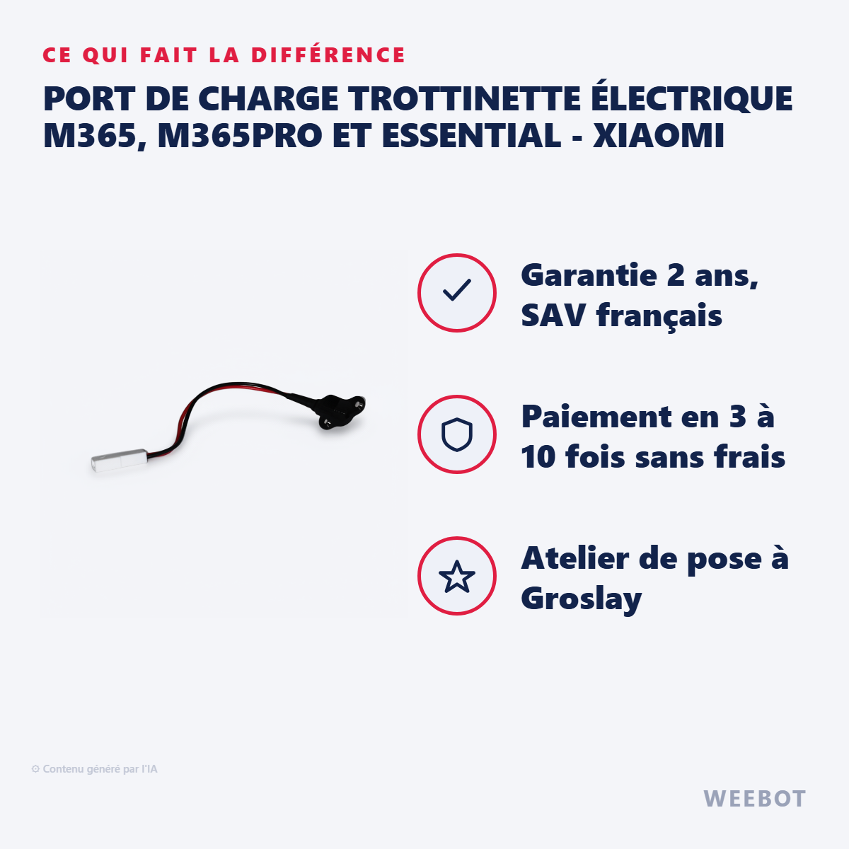 Port de Charge Trottinette Électrique M365, M365Pro et Essential - Xiaomi : les points forts