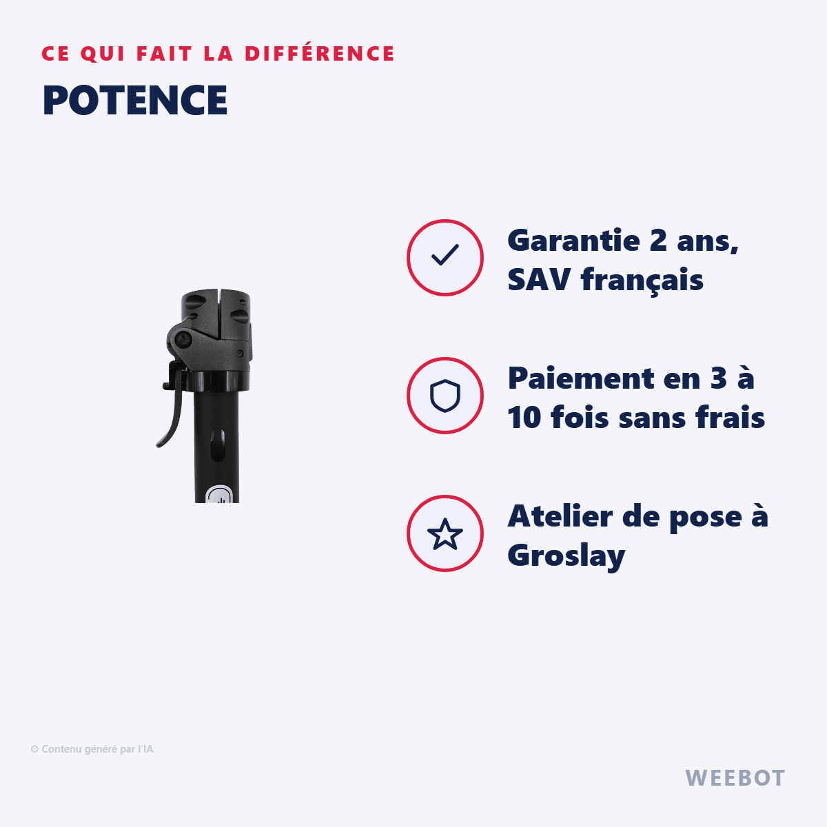 Potence Pour Trottinette Électrique Ninebot Segway F2 Pro - Weebot