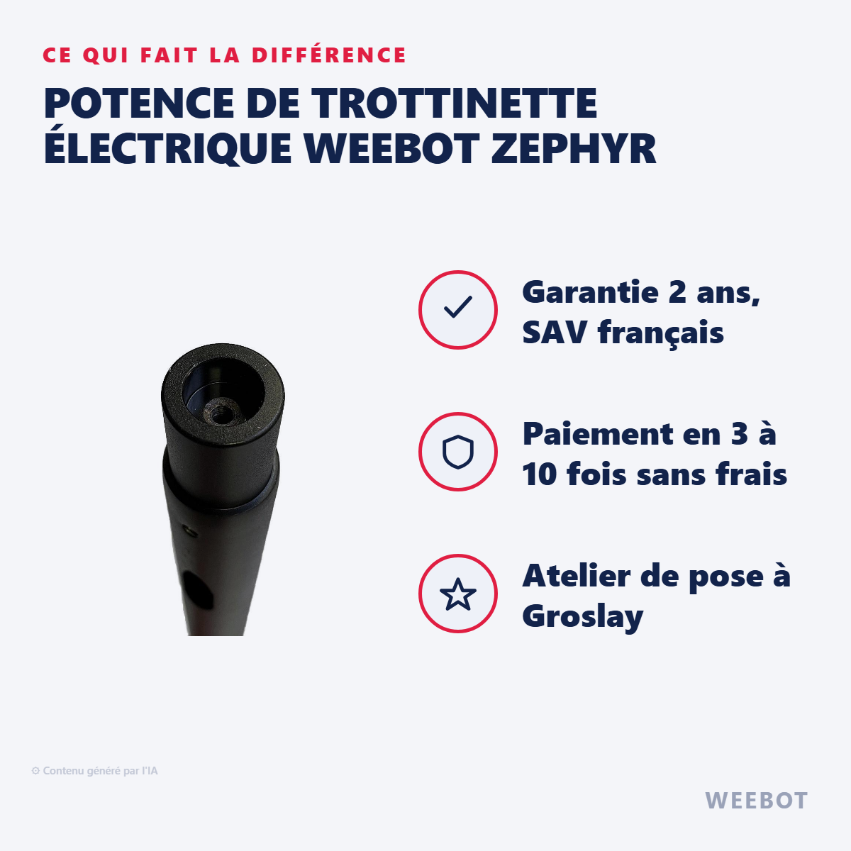 Potence de Trottinette Électrique Weebot Zephyr : les points forts