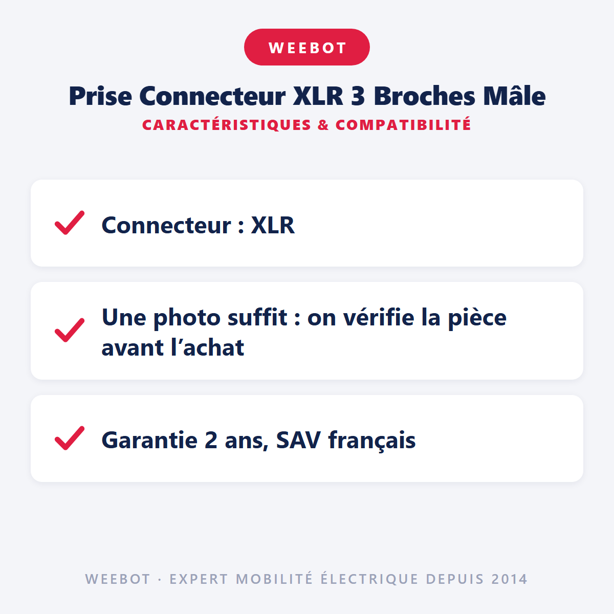 Prise Connecteur XLR 3 Broches Mâle : caractéristiques et compatibilité