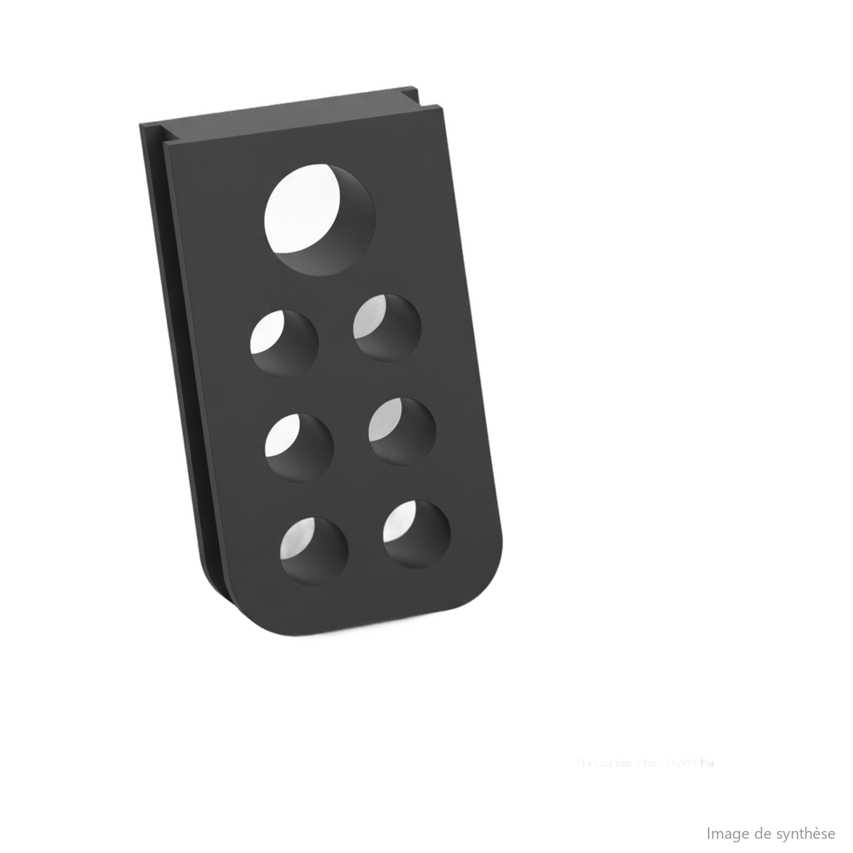 Modélisation 3D orange d'un passe-câble de deck arrière pour trottinette électrique Dualtron Popular