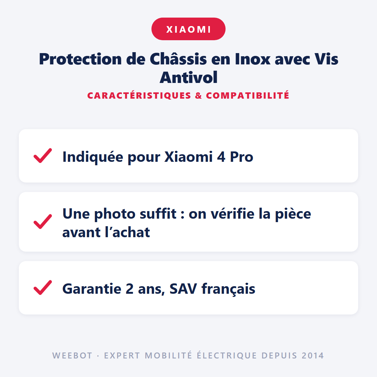 Protection de Châssis en Inox avec Vis Antivol : caractéristiques et compatibilité