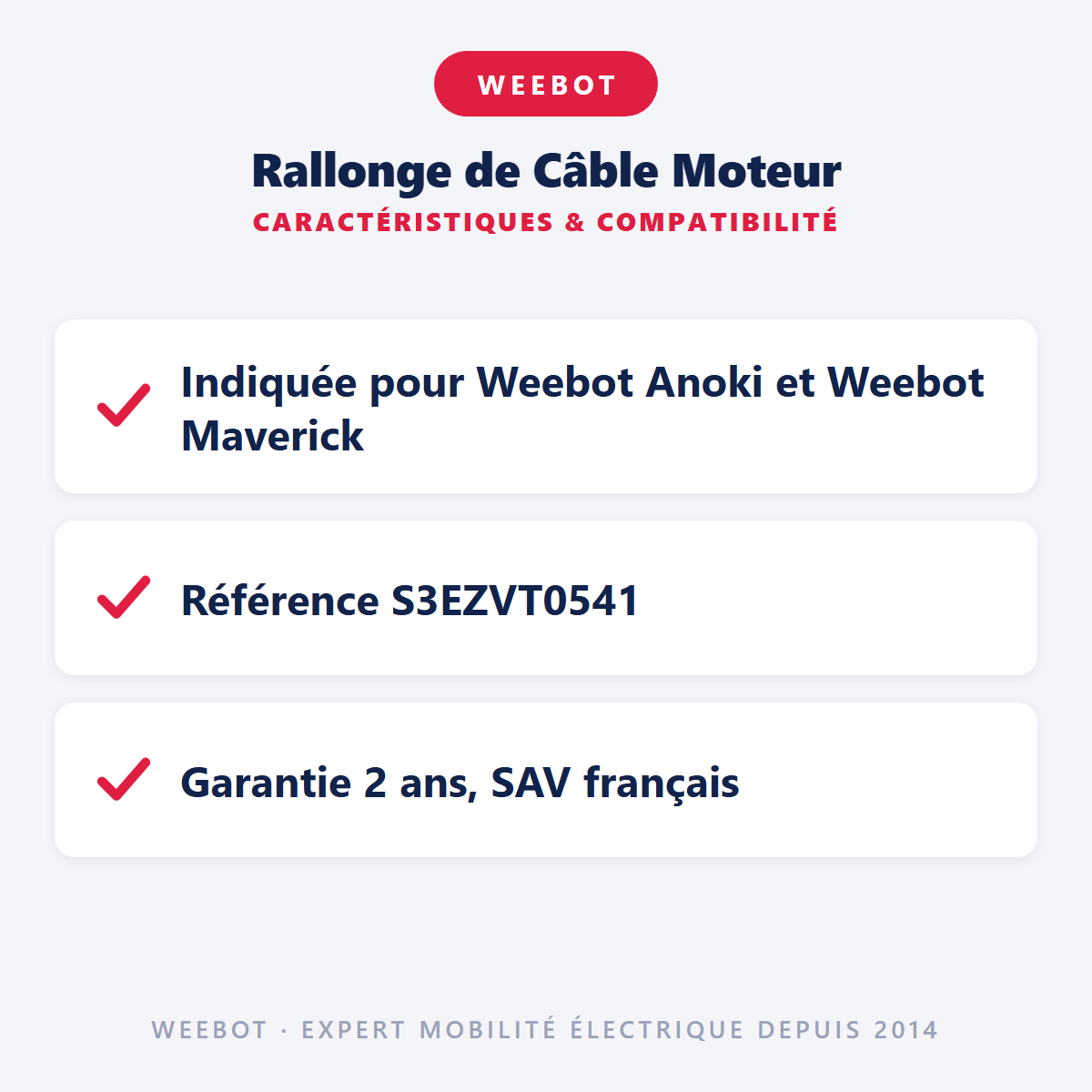 Rallonge de Câble Moteur : caractéristiques et compatibilité