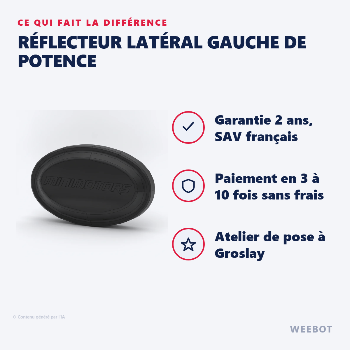 Réflecteur Latéral Gauche de Potence : les points forts